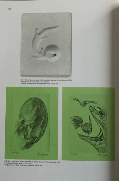Marie TOYEN,  Svatokradezny les a jjine texty  - La forêt sacrilège  (1970) , Pointe sèche originale signée au crayon et justifiée 2