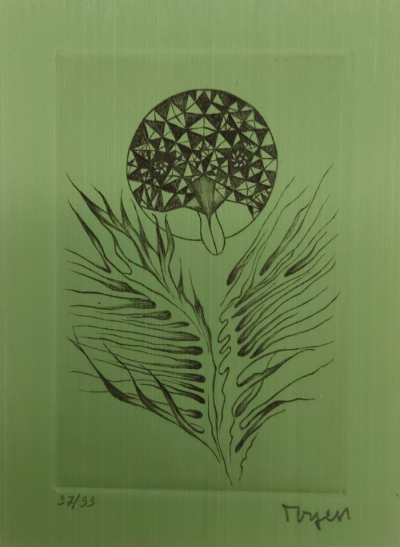 Marie TOYEN,  Svatokradezny les a jjine texty  - La forêt sacrilège  (1970) , Pointe sèche originale signée au crayon et justifiée 2