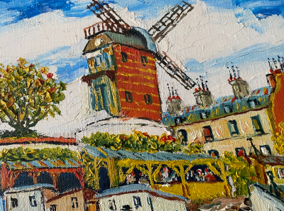 Elisée Maclet - Montmartre, le Moulin de la Galette - Peinture originale 2