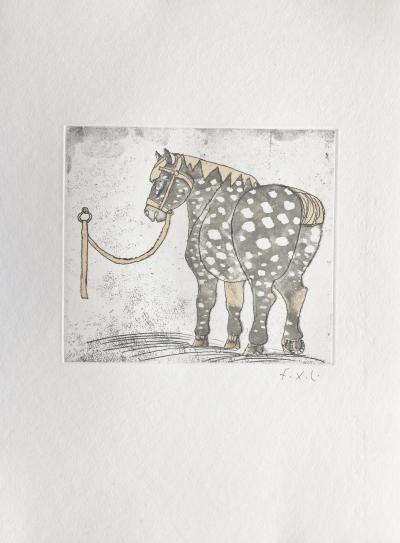 François-Xavier LALANNE - The horse, 2004 - Original engraving signed in pencil