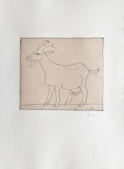 François-Xavier LALANNE - La chèvre, 2004 - Gravure originale signée au crayon 2