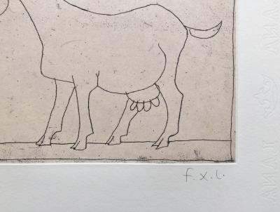 François-Xavier LALANNE - La chèvre, 2004 - Gravure originale signée au crayon 2