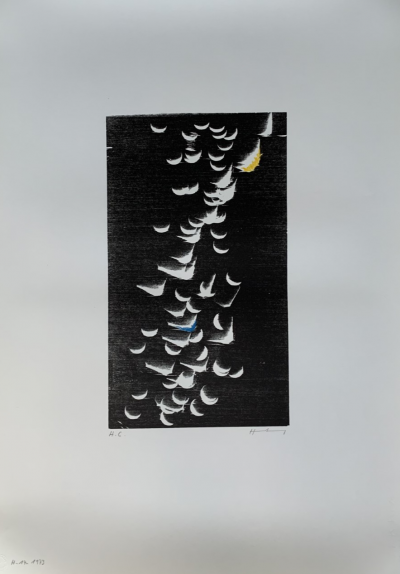 Hans HARTUNG  - Holzschnitt auf Bütten H-14, 1973 - Bois gravé original signé au crayon 2