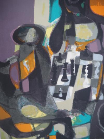 Marcel MOULY - Les joueurs d’échec - Lithographie originale, Signée 2