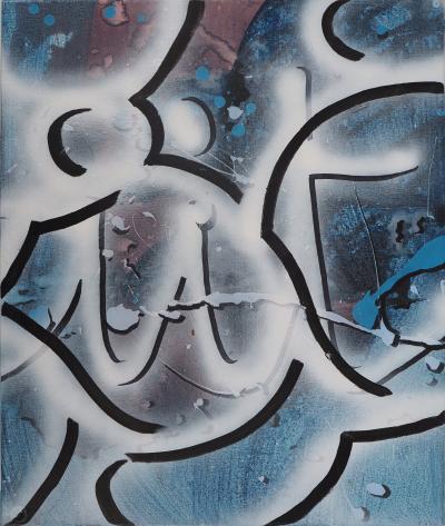 Jean-Antoine HIERRO - Hidden Words : Wait for me - Ensemble de 4 Huiles sur toile, Signées 2
