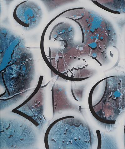 Jean-Antoine HIERRO - Hidden Words : Wait for me - Ensemble de 4 Huiles sur toile, Signées 2