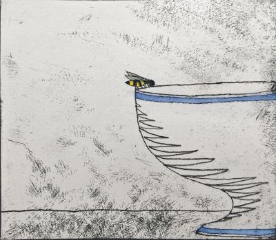 François-Xavier LALANNE - La guêpe, 2003 - Gravure originale signée au crayon 2