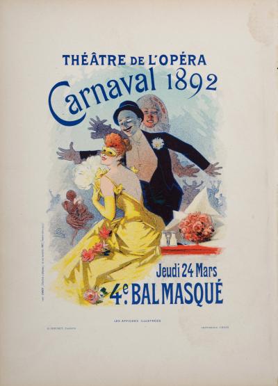 Jules CHERET - Théâtre de l'Opéra : Carnaval 1892, 1896 - Small lithograph poster 2