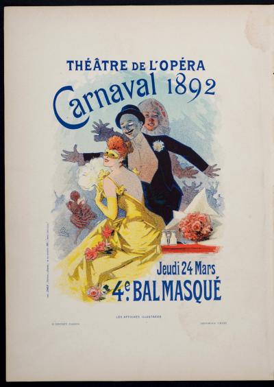 Jules CHERET - Théâtre de l'Opéra : Carnaval 1892, 1896 - Small lithograph poster 2