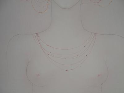 Mara TRAN LONG - Jeune fille en fleur, les ombellifères - Huile et gouache sur panneau, Signée 2