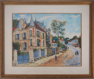 Elisée MACLET - Chateau à Montmorency - Aquarelle originale, Signée 2