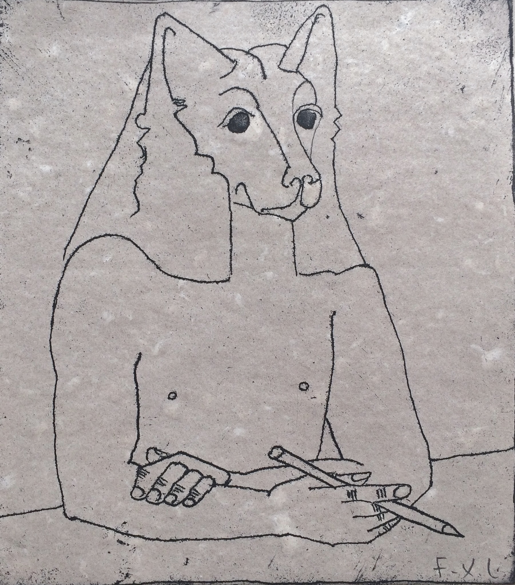 Antiguo egipto anubis dios perro deidad en boceto  Vector Premium