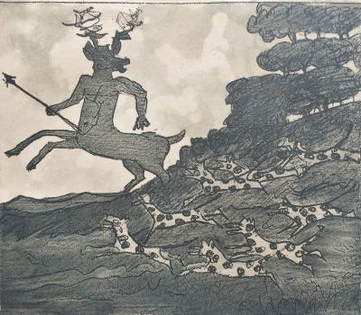 François-Xavier LALANNE - Actéon, 2005 - Gravure originale signée au crayon 2