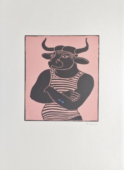 François-Xavier LALANNE - Le Minotaure, 2005 - Gravure originale signée au crayon 2