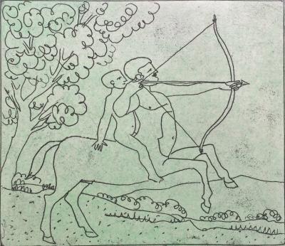 François-Xavier LALANNE - Le Centaure, 2005 - Gravure originale signée au crayon 2
