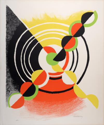 Sonia DELAUNAY - Abstract Composition, c. 1969 - Hand-signed 2