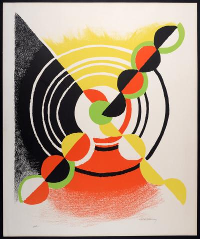 Sonia DELAUNAY - Abstract Composition, c. 1969 - Hand-signed 2