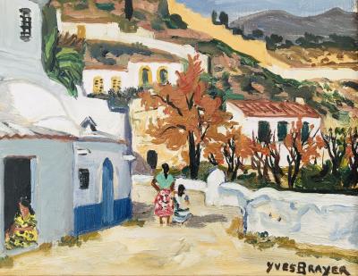 Yves BRAYER - Quartier de l’Albacin, Grenade, 1980 - Huile sur toile signée 2