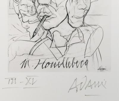 Valerio ADAMI - Michel Houellebecq, 2017 - Tirage pigmentaire signé 2