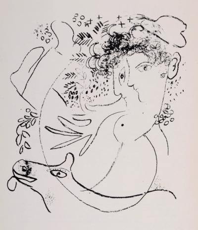 Marc CHAGALL - Les deux profils, 1957 - Lithographie 2