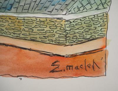 Elisée MACLET : Les remparts - Aquarelle signée 2