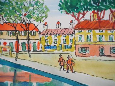 Elisée MACLET : La Deule près de Lille - Aquarelle signée 2