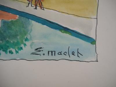 Elisée MACLET : La Deule près de Lille - Aquarelle signée 2