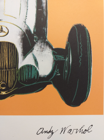 ANDY WARHOL (d’après) - MERCEDES W125 fond orange Circa 1995 - Granolithographie 2