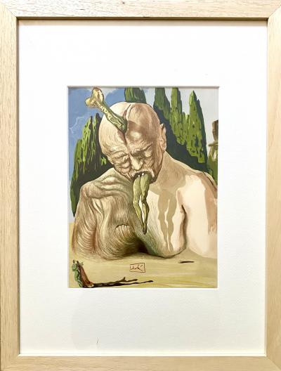 Salvador Dali - Devil Logician, The Divine Comedy Hell, 1960 - Engraved wood Signed in the plate. 2