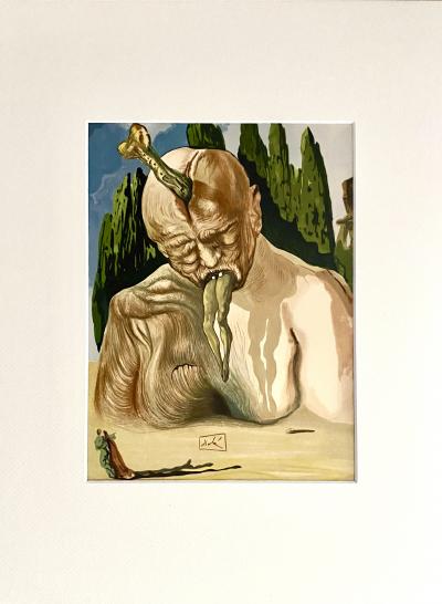 Salvador Dali - Devil Logician, The Divine Comedy Hell, 1960 - Engraved wood Signed in the plate. 2