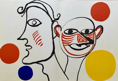 Alexandre Calder, Characters, Behind The Mirror #221, Lithography 2