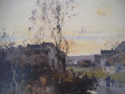 Eugène GALIEN-LALOUE - Départ de la ferme au petit matin - Huile sur toile, Signée 2