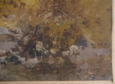 Eugène GALIEN-LALOUE - Départ de la ferme au petit matin - Huile sur toile, Signée 2