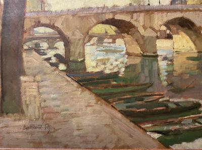 Bertrand PY (1895-1973)  - Pont à Paris - Huile sur toile 2