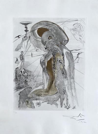 Salvador Dali - Mythologie : Athena - Originale Radierung, handsigniert und nummeriert