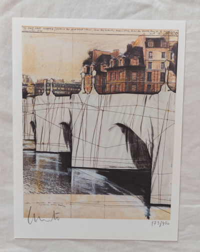 Christo et Jeanne-Claude - Le Pont Neuf, 2020 - Impression  offset signée au crayon 2