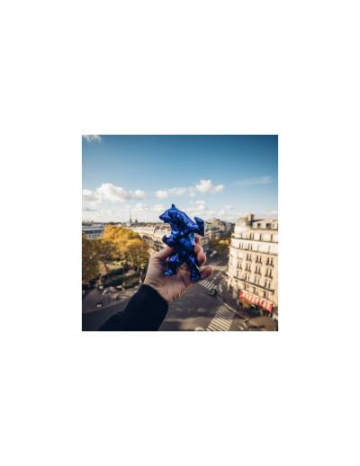 RICHARD ORLINSKI : BEAR SPIRIT BLEU - SCULPTURE ORIGINALE 2