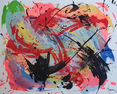 HAYVON - Colors in White, 2023 - Technique mixte sur toile 2