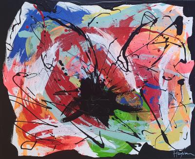 HAYVON - Colors in black , 2023 - Technique mixte sur toile 2