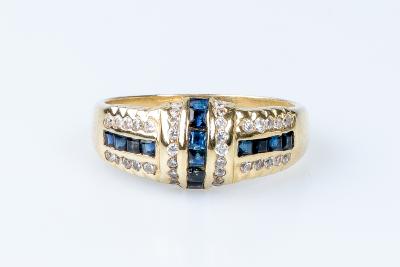 Bague saphir en or jaune 18 carats 2