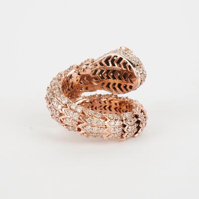 Bague Serpenti en or rose et diamants style Bvlgari 2