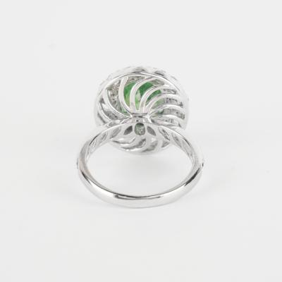 Bague Or Blanc Grenat Tsavorite & Diamant 2