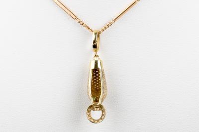 Collier pendentif serpent émeraude en or jaune 18 carats 2