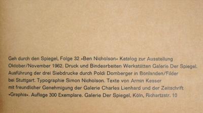 Ben NICHOLSON - Geh durch den Spiegel, 1962 - Exhibition catalog with 3 screenprints 2