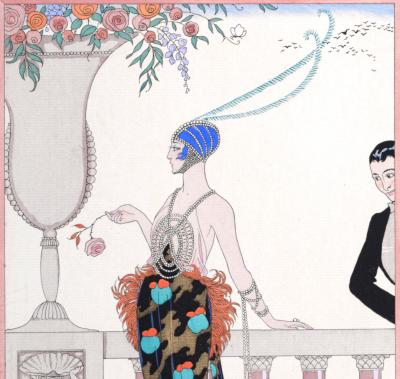 Georges BARBIER - Laissez-moi-Seule!, C. 1919 - Original hand-colored pochoir print with watercolor 2