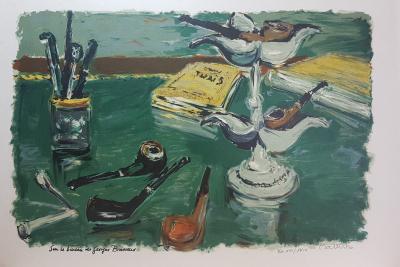 Georges BRASSENS - lithographie originale d'Eric BATTISTA 2