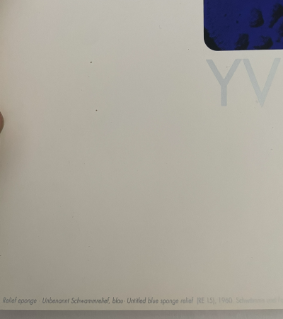 Yves Klein (d’après) - Relief Eponge RE15, 2000 - Affiche 2