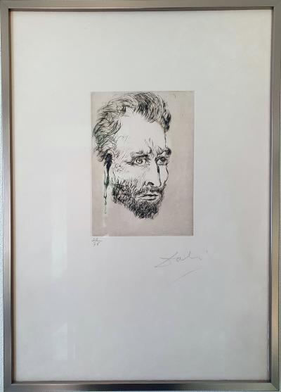 Salvador DALI - Portrait de Van Gogh à l’oreille coupée - Pointe sèche et eau-forte 2