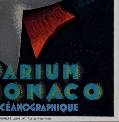 Jean CARLU - Aquarium de Monaco, 1928 - Original lithograph on paper 2
