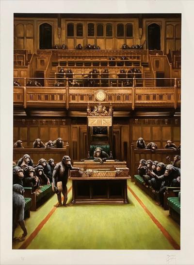 Mason Storm - d’après Banksy Monkey Parliament III (2022), 2022 - Edition giclée signée et numérotée 2